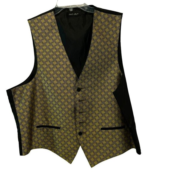 Neil Allyn Men's Formal Vest in Gold Front/ Black Back Size Large Wedding DJ - Picture 1 of 8